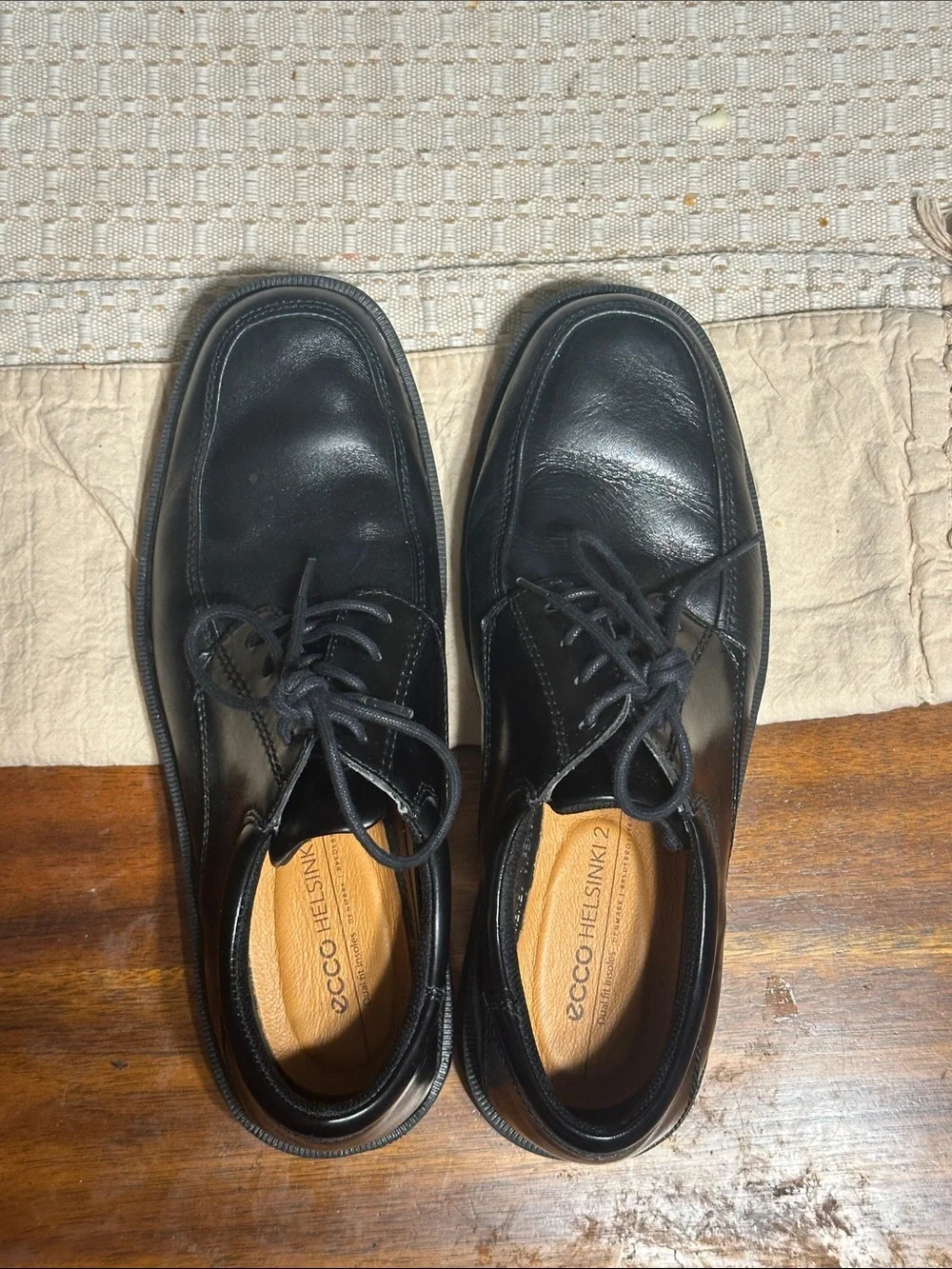 Ecco Black Leather Derby Lace-Up Dress Shoes